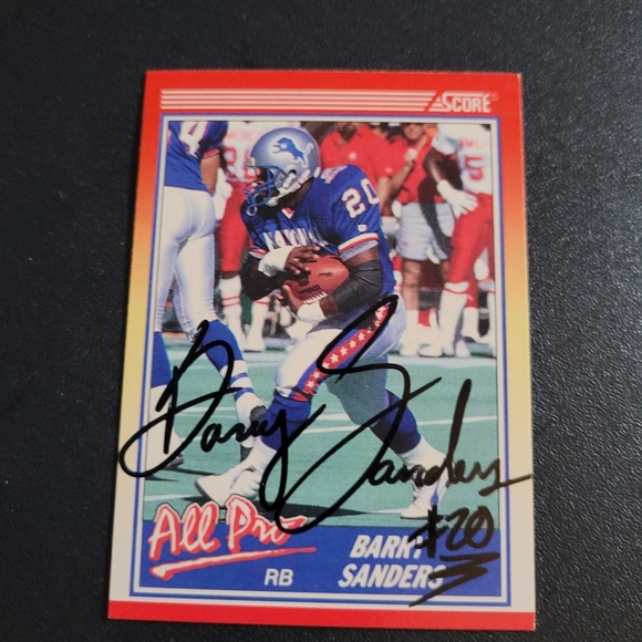 BARRY SANDERS 1990 AUTOGRAPHED ALL - PRO CARD - Picture 6 of 10